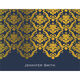 Navy Moroccan Gold Foil Lace Foldover Note Cards with Lined Envelopes Image 3 of 3